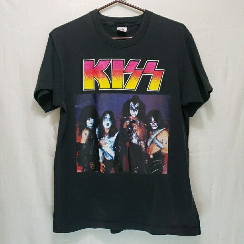 Vintage 90s KISS Eric Carr Memorial T Shirt Large Band Tee RARE